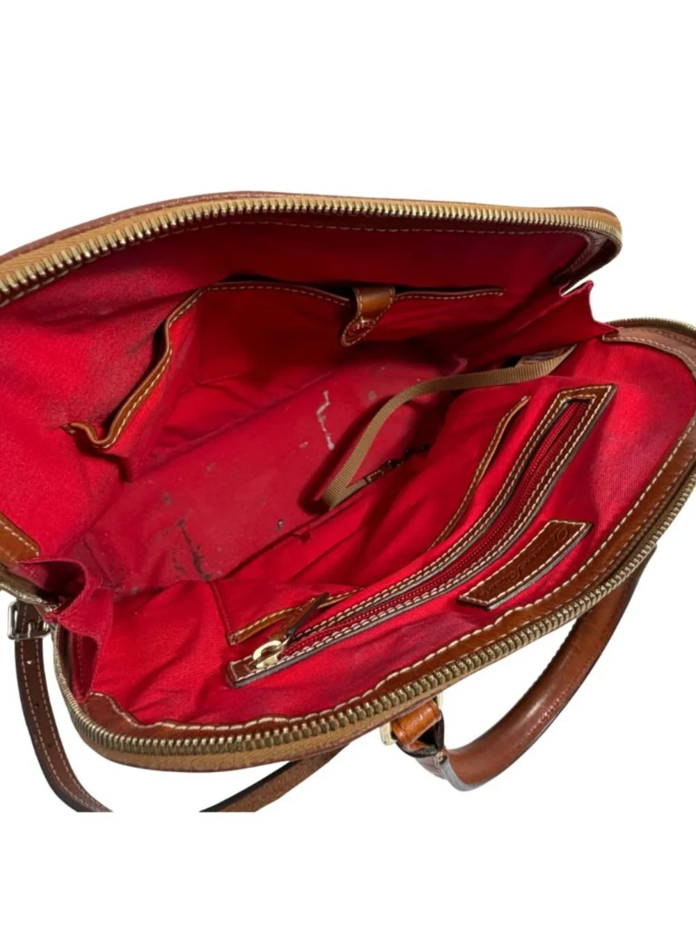 Dooney Bourke Pebbled Leather ZIP ZIP Handbag Satchel + Detachable Strap FLAW